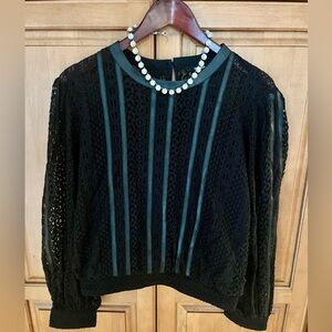 Express Black Lace Top with Built-In Cami